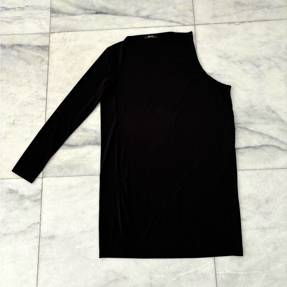 Zara Trafaluc Dress Mini One Shoulder Long Sleeve Black Women M Gothic Grunge